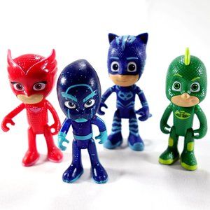 Just Play PJ Masks Cat Boy Owlette Gekko Night Ninja Lot of 4‎ Action Figures